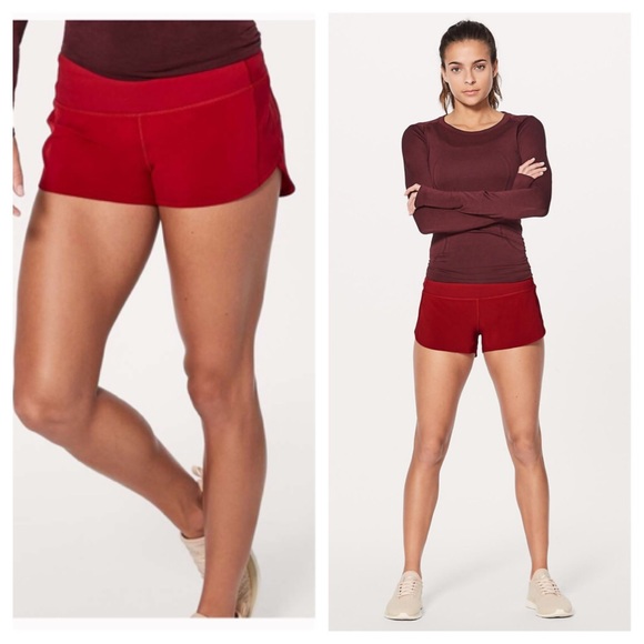 lululemon athletica Pants - Lululemon Scarlet Red Speed Up Stretch Shorts 6